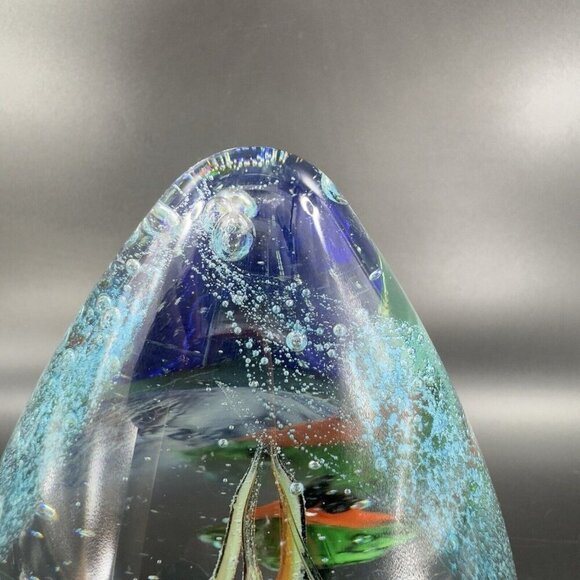 Venetian Art Glass Paperweight Fish Aquarium Large Heavy Multicolor Italian VTG - Picture 10 of 16